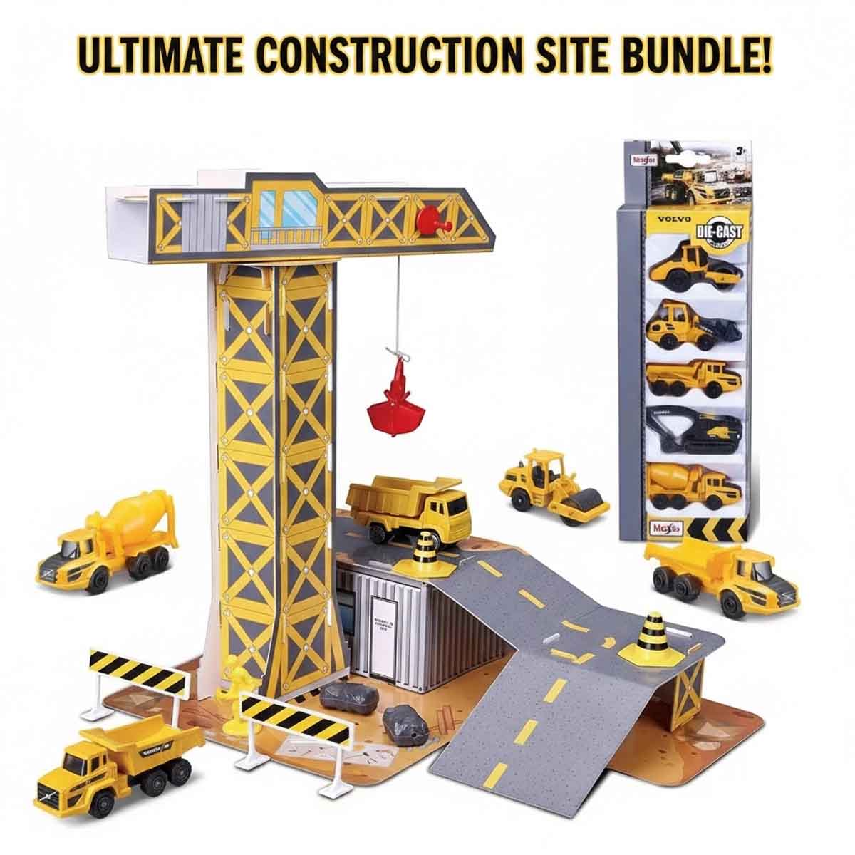 Maisto Play Places Construction Playset & Volvo Construction Diecast ...