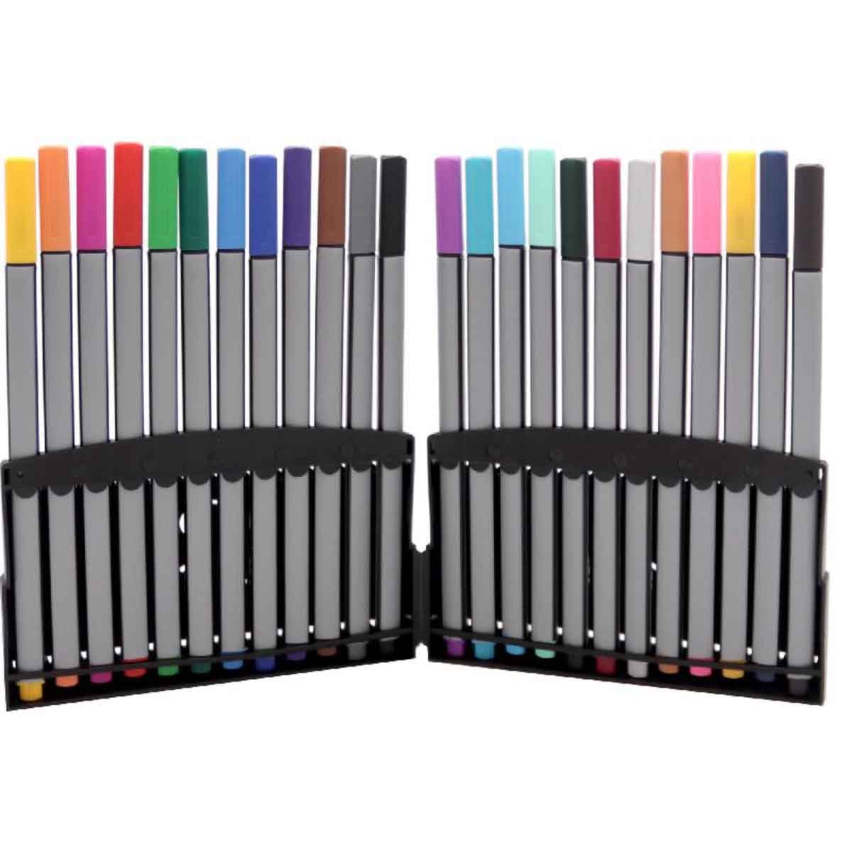 Roco 24-Piece 0.45mm Fine Tip Assorted Ink Fineliner Pen Set|The Kanaa